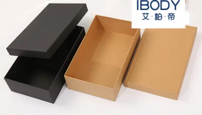 ホットセール現金商品クラフト紙箱リサイクル材料段ボール蓋とベース衣類包装箱